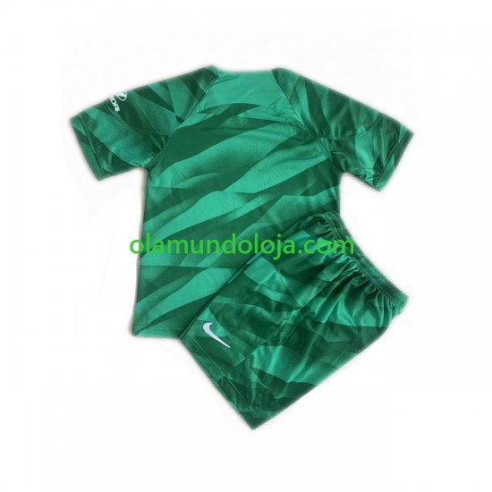 Camisola Atlético Madrid Guarda-redes Criança Equipamento Segundo 2023-2024 Manga Curta